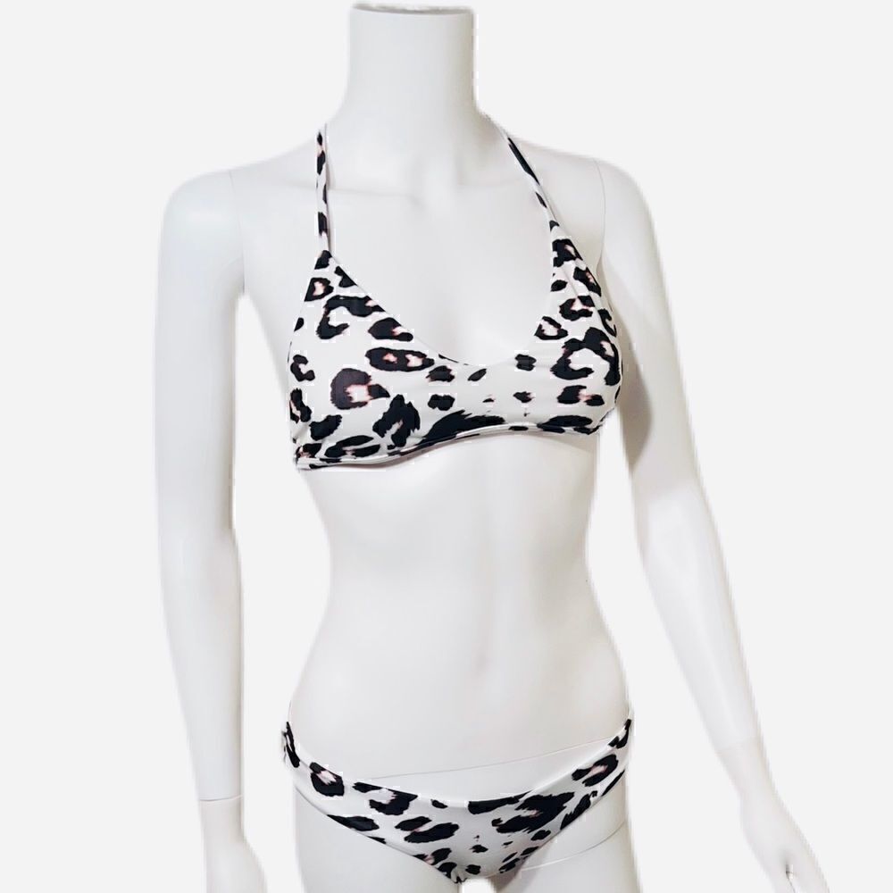 Plumeria Swimwear Leopard Print T-Back Bikini Set